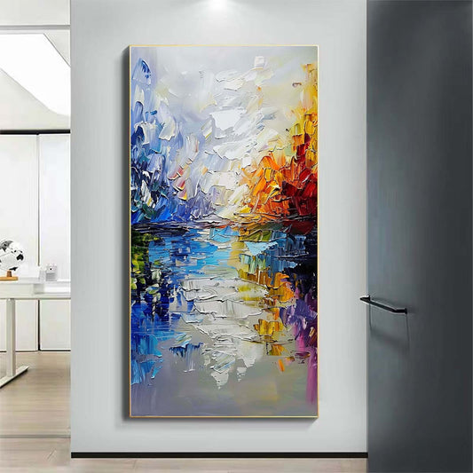 Landscape Paintings Abstract Handmade Oil Painting Modern Home Living Room Decoration Painting,27inx54in,No Frame