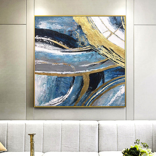 Handmade Abstract Art Picture Modern Living Room Decoration Oil Painting Pictures Wall Hangings Artwork Decorative,31inx31in,No Frame