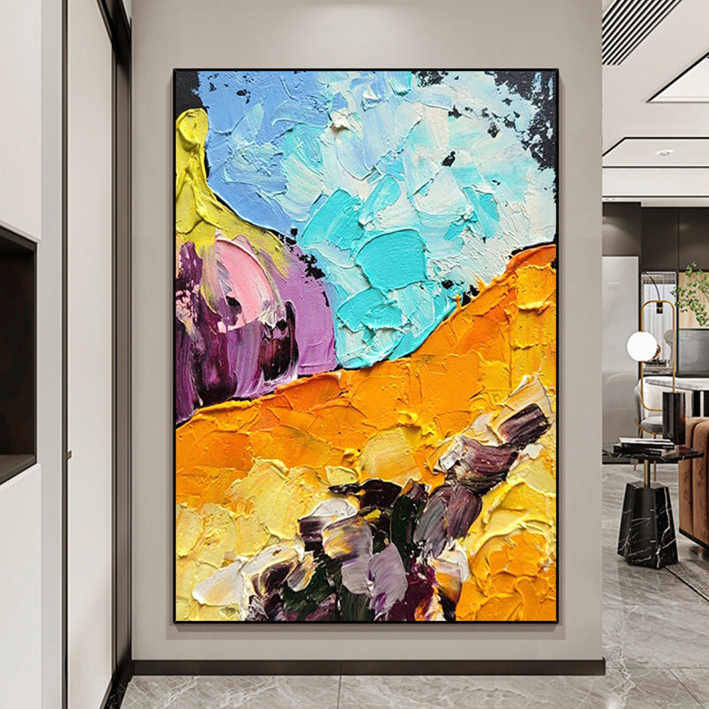 Abstract Oil Painting Hand Painted Oil Paintings Wall Art Canvas Abstract Artwork For Hotel,31inx47in,No Frame