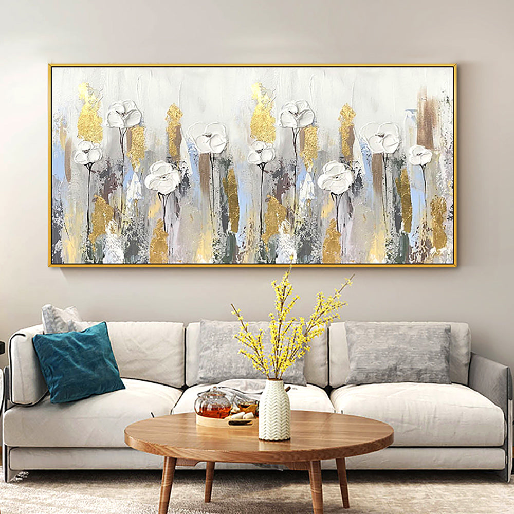Handmade Abstract Oil Painting Large Wall Art Thick Oil On Canvas Painting Hand Painted Modern Home,27inx54in,No Frame