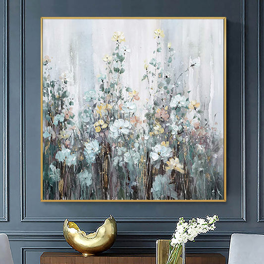 Hand Painted Oil Painting On Canvas Art Handmade Flower Oil Painting Wall Art Picture Three,31inx31in,No Frame