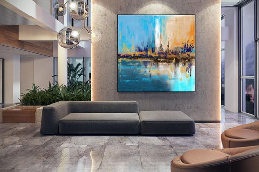 Extra Large Wall Art Palette Knife Artwork Original Painting On Canvas Art Modern Wall Decor Contemporary Art Abstract Painting31in,No Frame