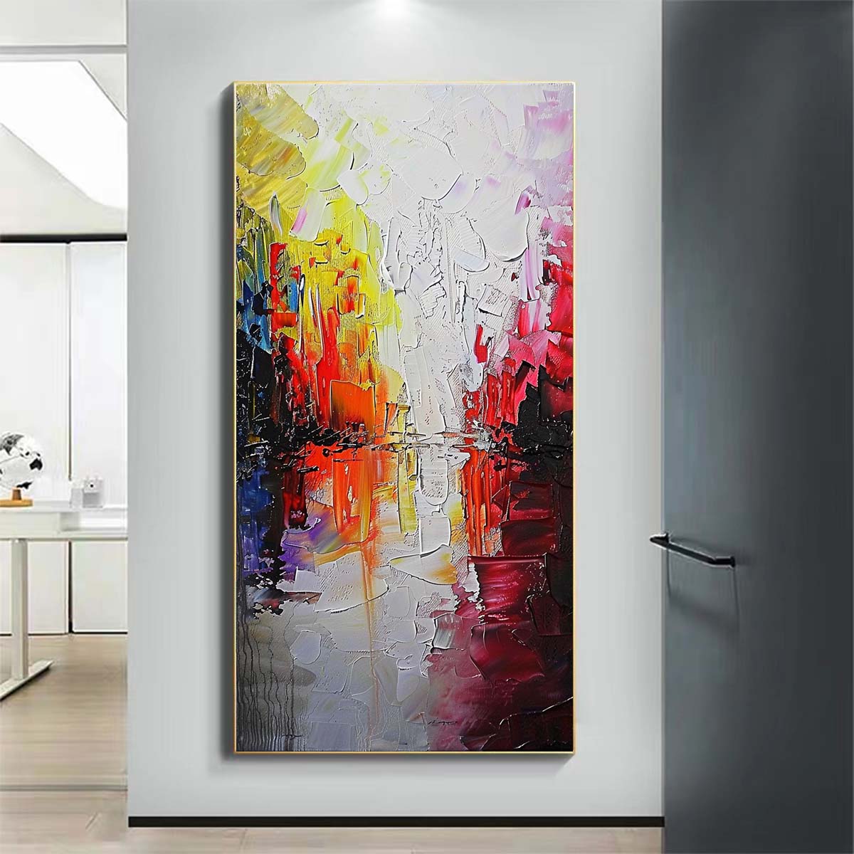 Landscape Paintings Abstract Handmade Oil Painting Modern Home Living Room Decoration Painting,27inx54in,No Frame