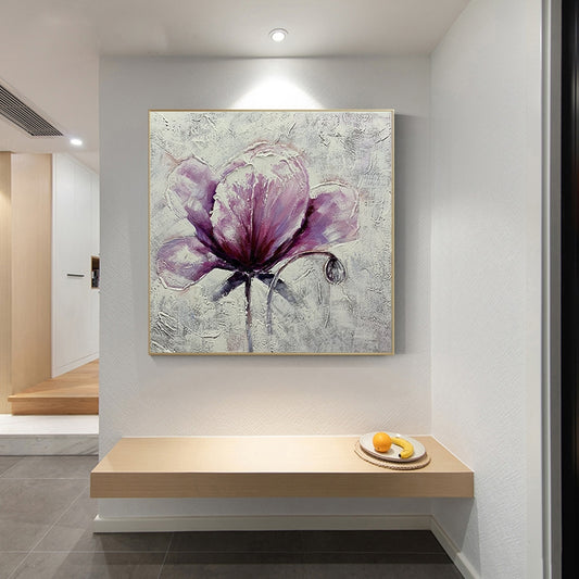 Pure Hand Painted Peony Flower Oil Painting Living Room Hotel Restaurant Decoration Painting Handmade Painting,31inx31in,No Frame