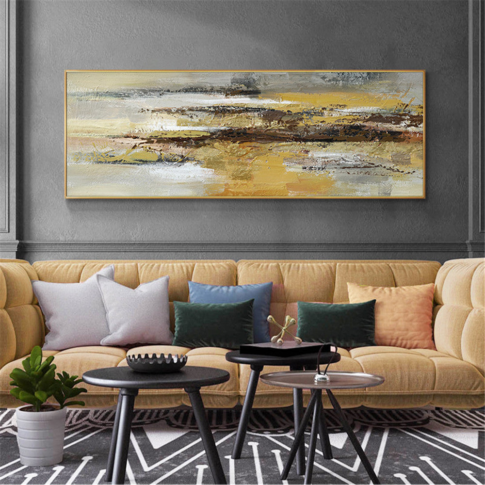 Hand Painted Oil Painting On Canvas Handmade Wall Art Picture Abstract Acrylic Landscape Painting,27inx54in,No Frame