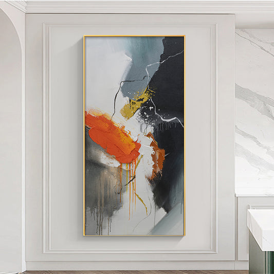 Modern Hand Painted 3D Oil Painting Abstract Canvas Art Light Luxury Decorative Painting Corridor Mural Painting,27inx54in,No Frame