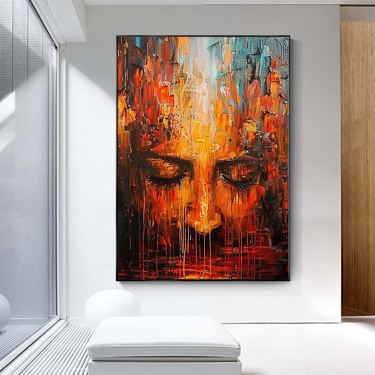 Original creation City Hand painted Oil Painting Canvas Wall Art For Home Living Room Unframed/Rolled #012