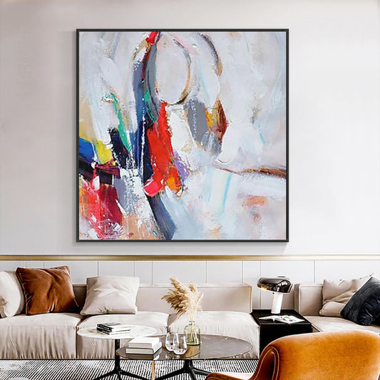 Abstract Textured Oil Painting Handmade Fashion Modern Canvas Art Decorative Knife Landscape Paintings For Living Room,31inx31in,No Frame