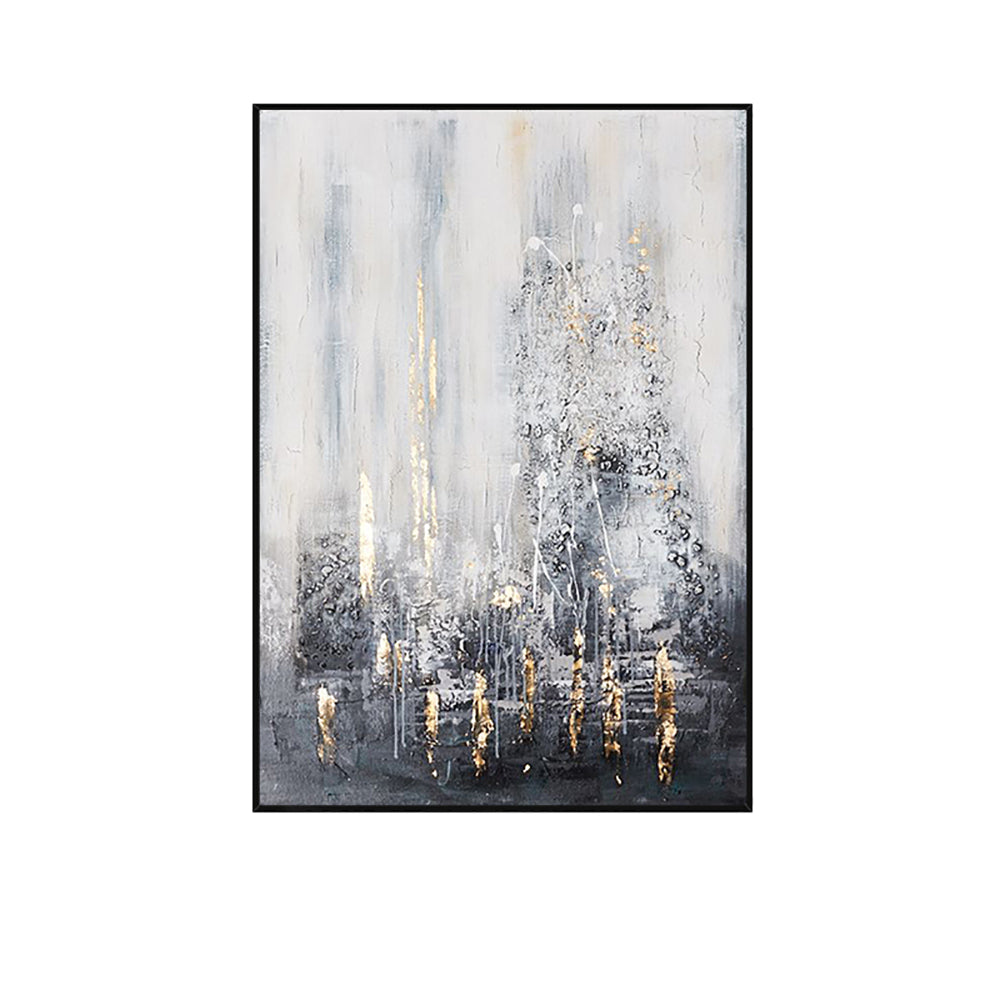 Wall Art Modern wall art painting abstract Handmade Oil Painting Gold And Gray Hanging Picture For Living Room,31inx47in,No Frame