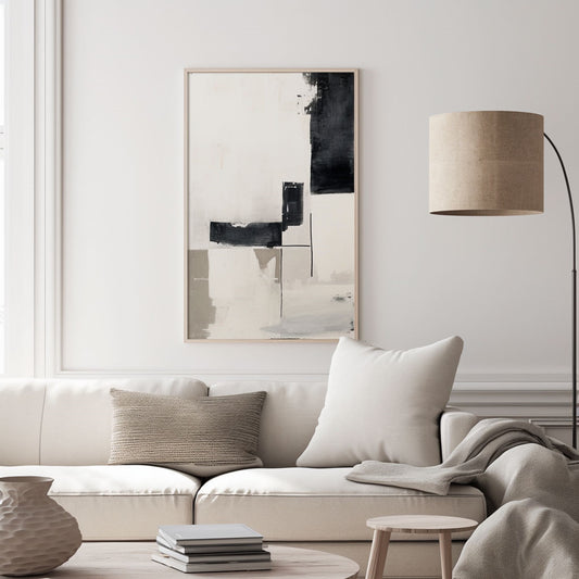 New Home Decor Paintings Abstract Hand Painted Oil Painting Modern Canvas Picture Gray Texture Wall Art Oil Painting for Home Living Room,31inx47in,No Frame