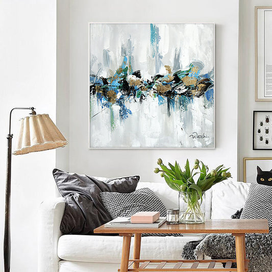 Abstract Texture Painting Handmade Oil Painting On Canvas Modern Canvas Knife Landscape Paintings For Home Wall,31inx31in,No Frame