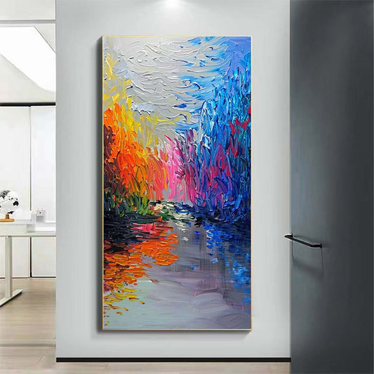 Landscape Paintings Abstract Handmade Oil Painting Modern Home Living Room Decoration Painting,27inx54in,No Frame