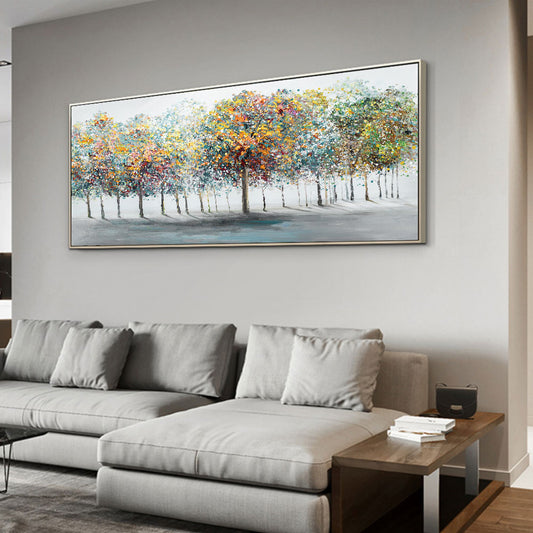 Abstract Landscape Paintings On Canvas Colorful Tree Wall Art Pictures  Hand Painted Oil Painting,27inx54in,No Frame