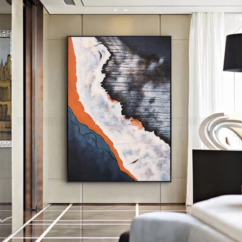 Modern Abstract Art Hand Painted Oil Painting Landscape Wall Art Picture Handmade Canvas Painting For Home,31inx47in,No Frame