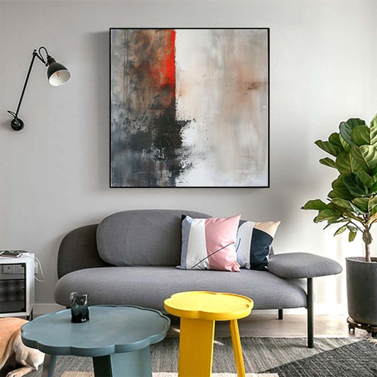 Abstract Handmade Oil Painting Modern Minimalist Home Living Room Decoration Painting,31inx31in,No Frame 3