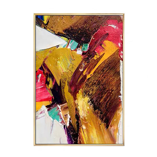 Abstract Oil Painting On Canvas Handmade Modern Abstarct Thick Oil Painting Colorful Landscape Picture For Home,31inx47in,No Frame