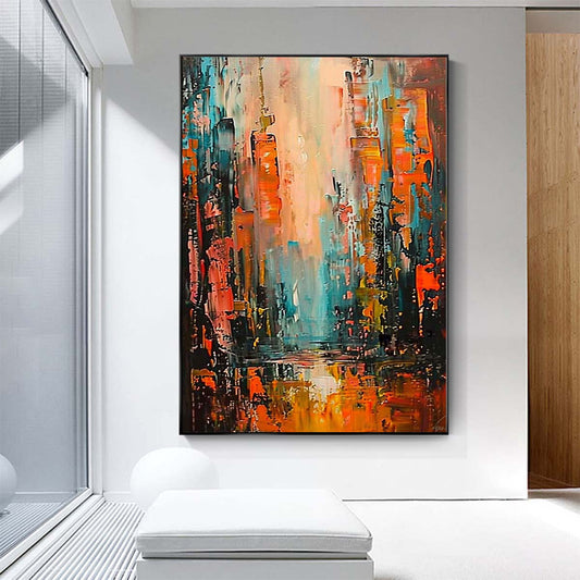 Original creation City Hand painted Oil Painting Canvas Wall Art For Home Living Room Unframed/Rolled #045