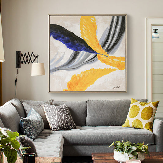 Simple hand-painted Oil Painting Abstract Modern Luxury high-grade Light Entrance Living Room Decorative Painting Mural Painting31in,No Frame