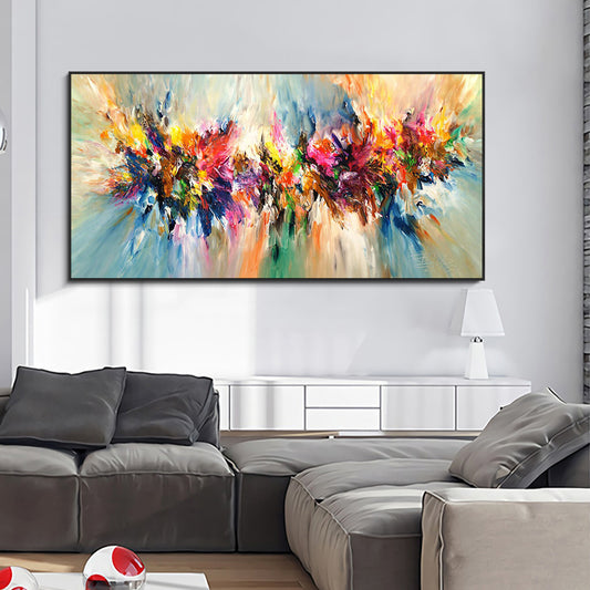 Abstract  Hand Painted Oil Painting Landscape Paintings On Canvas Colorful Wall Art Pictures For Living Room,27inx54in,No Frame