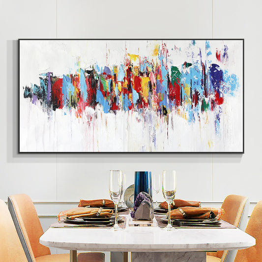 Abstract Handmade Modern Oil Painting On Canvas Painting Palette knife Flower Wall Art For Living Room,27inx54in,No Frame