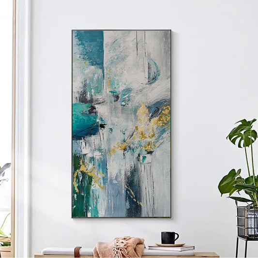 Abstract Modern Wall Art Home Decoration On Canvas New Arrival Abstract Painting With White,27inx54in,No Frame