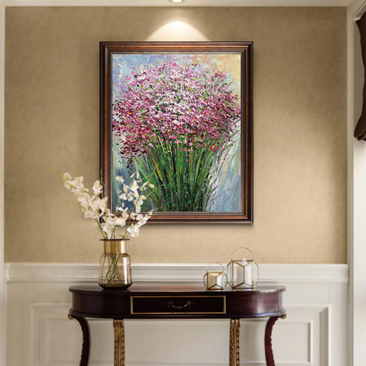 Hand Painted Oil Painting Abstract 3D Flowers On Canvas Retro Wall Painting Decorations Living Room Bedroom,31inx47in,No Frame