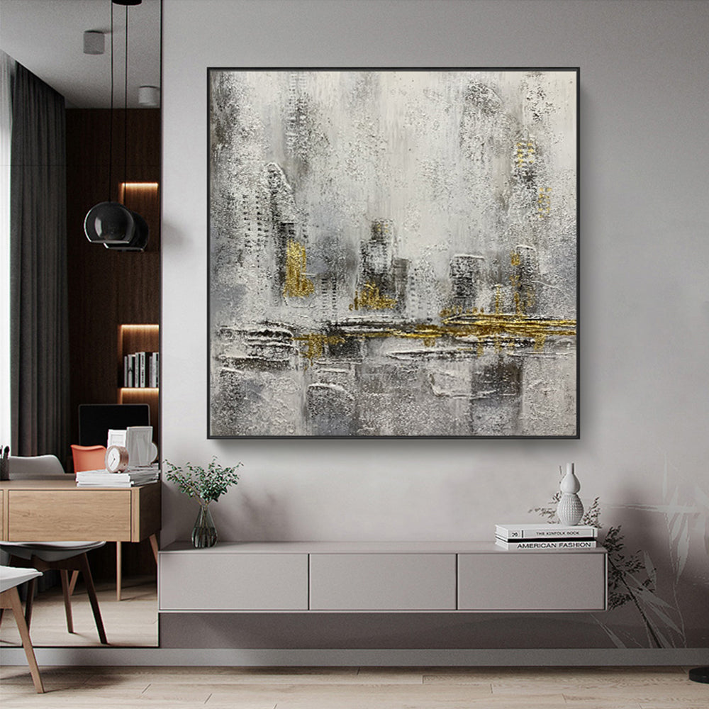 Large Wall Art Abstract Oil Painting Handmade Abstract Canvas Paintings Home Office Wall Decoration Pictures Hand,31inx31in,No Frame
