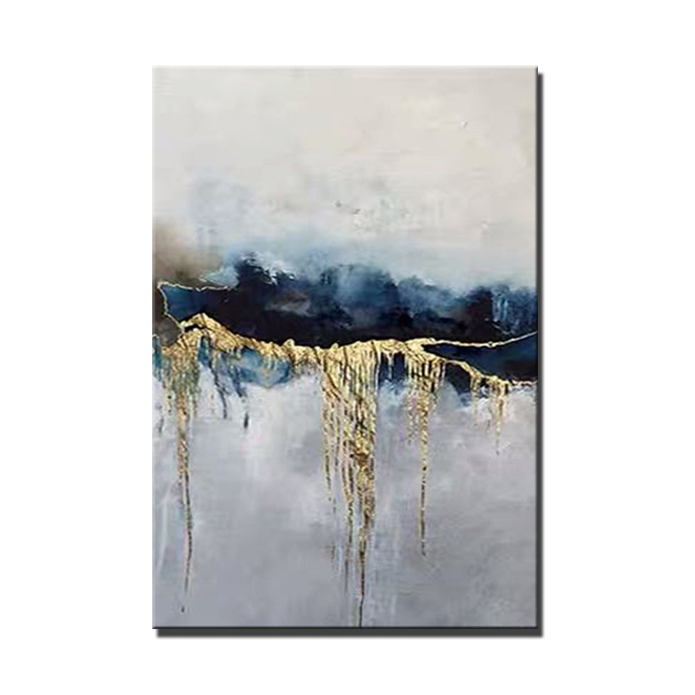 Abstract Hand Painted Oil Painting Chinese Style Wind And Ink Painting On Canvas Abstarct Landscape Pictures For Living Room,31inx47in,No Frame