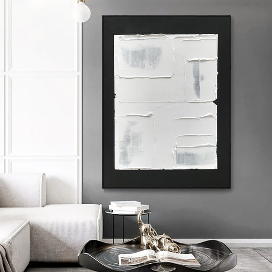 Black And White Abstract Painting Morandi Simplicity Handmade Oil Painting Living Room Decorative Painting Abstract Oil,31inx47in,No Frame