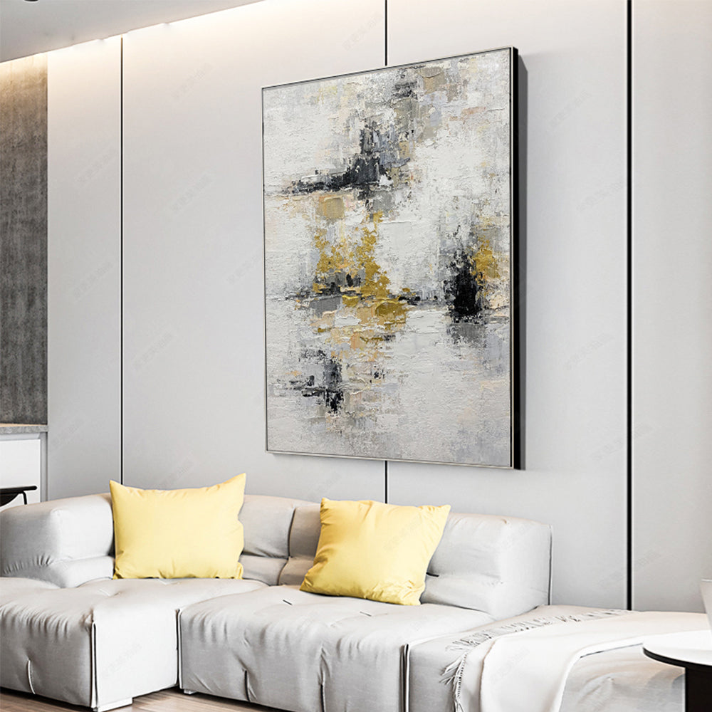 Hand Painted Abstract Textured Oil Painting On Canvas Art Modern Abstract Wall Art Picture For Living,31inx47in,No Frame