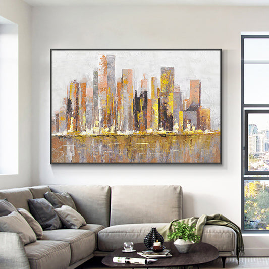 Abstract  Hand Painted Oil Painting On Canvas Handmade Landscape Painting Wall Art Pictures For Living Room,27inx54in,No Frame