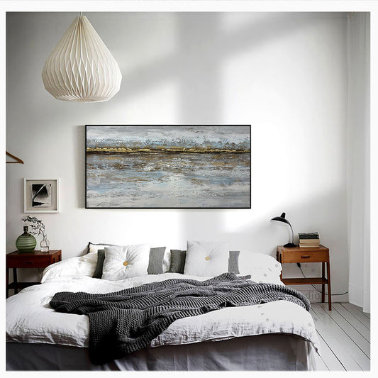 Customizable Abstract Landscape Mural Decoration Living Room Large Decorative Painting Hand painted Oil Painting Brown,27inx54in,No Frame