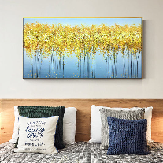 Pure hand-painted Abstract Oil Painting Bedside Pachira Living Room Sofa Backdrop Mural Hanging Light Luxury Scandinavian Style27inx54in,No Frame