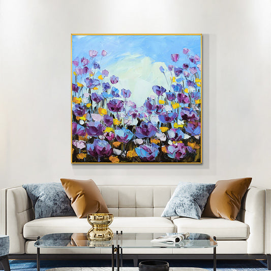 Abstract Flowers Artwork Hand Painted Oil Painting Tulips Modern Oil Painting On Canvas Handmade Living Room