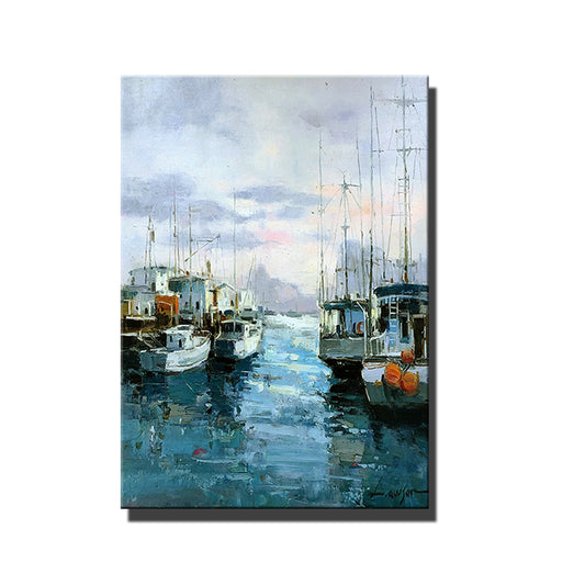 Large Wall Art Picture Handpainted Modern Abstract Birch Landscape On Canvas Oil Painting For Living Room,31inx47in,No Frame