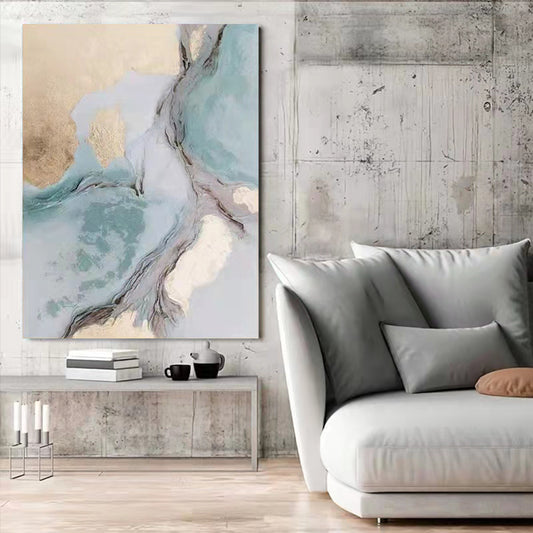 Gold Foil Decorative Painting Living Room Sofa BBackground Wall Hanging Painting Modern Art Hand painted Abstract,31inx47in,No Frame