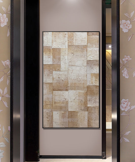 Texture Hand painted Knife Painting Frameless Art Canvas Picture Modern Abstract House Wall Decor Oil Painting,27inx54in,No Frame