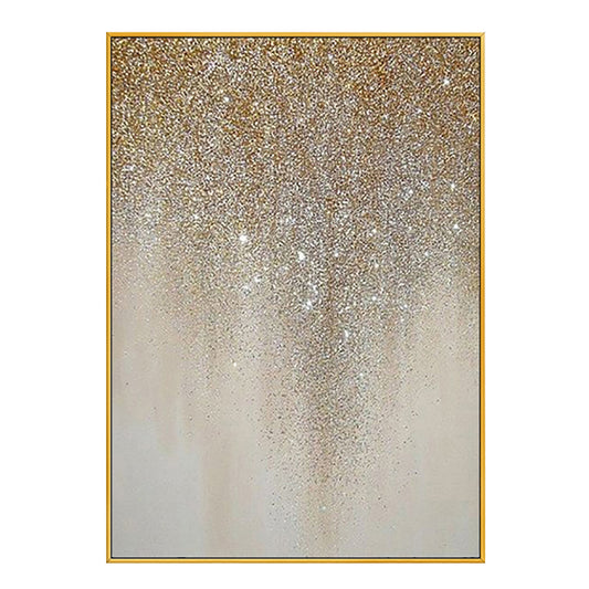 Hand Painted Abstract Silver Gold Oil Painting On Canvas Art Modern Golden Artwork Wall Art Picture,31inx47in,No Frame