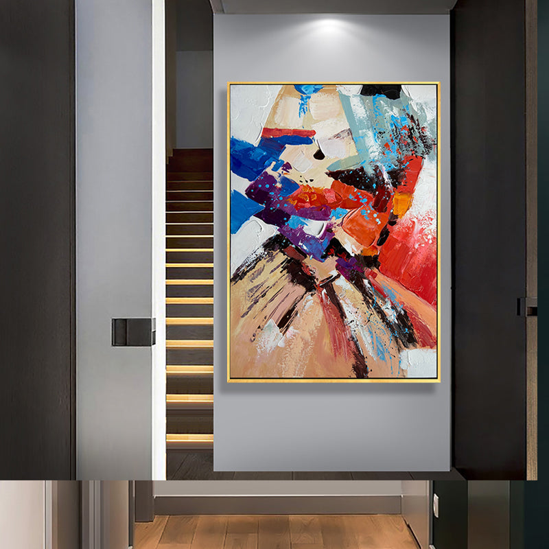 Pure Hand painted Oil Painting Large Abstract Painting Modern Minimalist Living Room Painting Decorative Painting Aisle For Living Room,31inx47in,No Frame