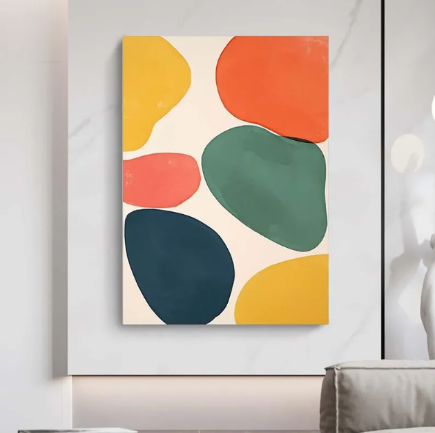 Purple Black City Abstract Cityscape Painting: Textured Canvas Wall Art (Unframed/Rolled)