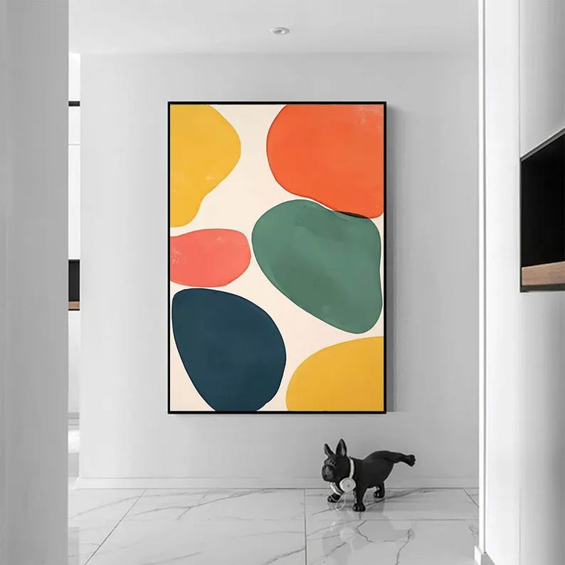 Purple Black City Abstract Cityscape Painting: Textured Canvas Wall Art (Unframed/Rolled)