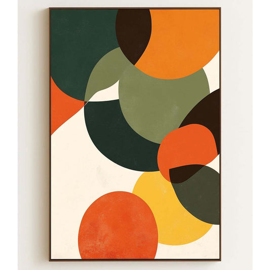 Handpainted Abstract Wall Art Painting Decorative Painting Aisle Corridor Mural Mooring Hanging Painting green yellow orange black 31inx47in,No Frame