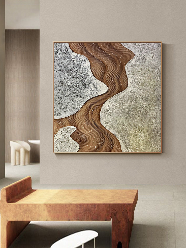 Pure Handmade Oil Painting Thick Texture Abstract Living Room Corridor Porch Decorative Modern Simple Abstract Luxury,31inx31in,No Frame