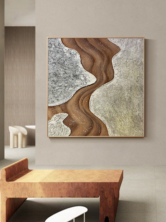 Pure Handmade Oil Painting Thick Texture Abstract Living Room Corridor Porch Decorative Modern Simple Abstract Luxury,31inx31in,No Frame