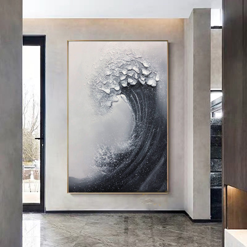 Decoration Painting Pure Handmade 3D Thick Oil Paint Wall Decor Abstract Oil Painting Unframed Canvas Art,31inx47in,No Frame