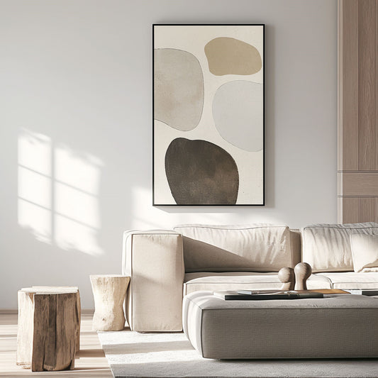 Minimalism Abstract Handmade Oil Painting Modern Home Living Room Decoration Painting,27inx54in,No Frame