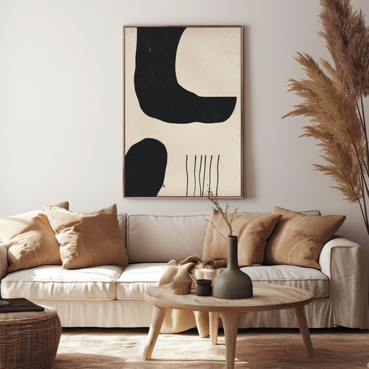 Handpainted Abstract Wall Art Painting Decorative Painting Aisle Corridor Mural Mooring Hanging Painting black 31inx47in,No Frame