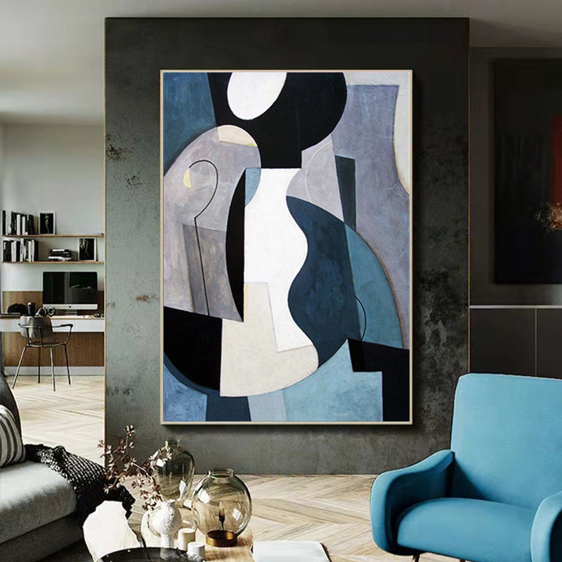 Living Room Abstract Decorative Painting American Light Luxury Hand painted Oil Painting Simple Nordic Aisle Corridor,31inx47in,No Frame
