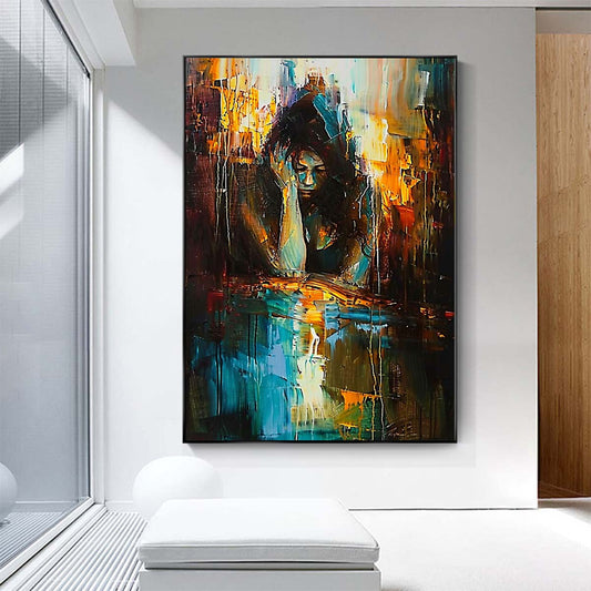 Original creation City Hand painted Oil Painting Canvas Wall Art For Home Living Room Unframed/Rolled #014