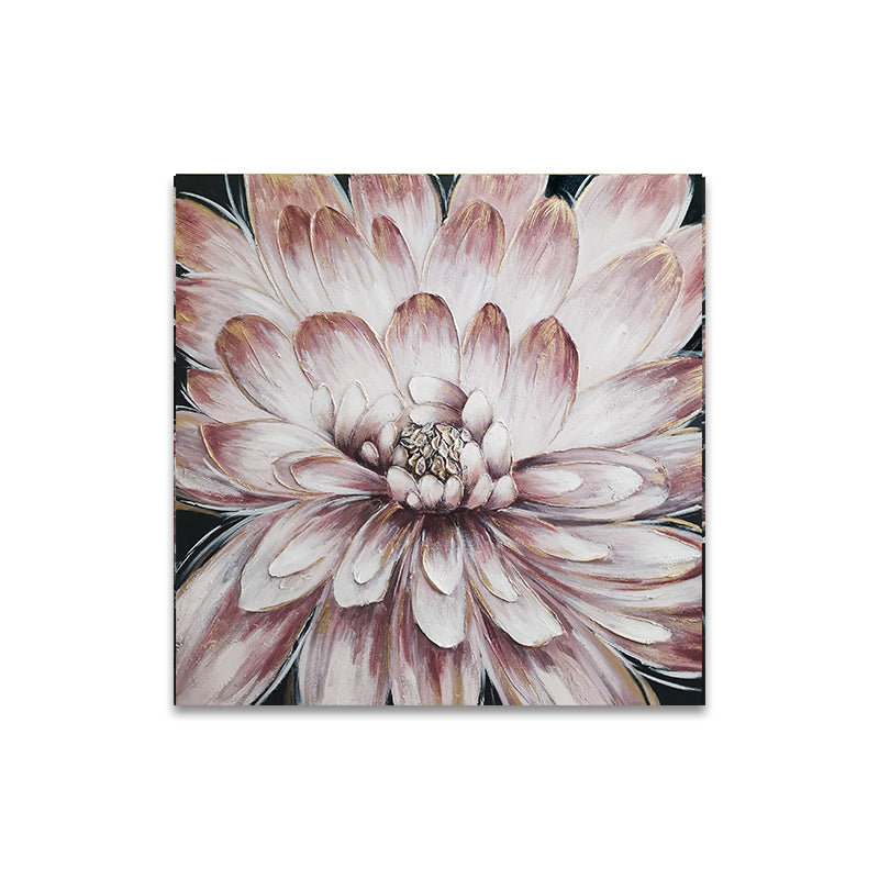 Abstract Textured Pink Flower Oil Painting  Hand Painted On Canvas Modern Plant Canvas Wall Art,31inx31in,No Frame